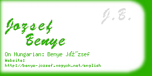 jozsef benye business card